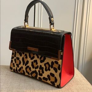 Black red and leopard Dune London handbag